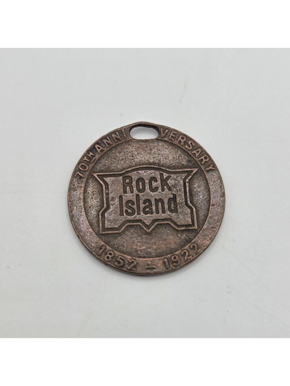 1922 70th Anniversary Rock Island 1st Bridge Mississippi River Lincoln Medal